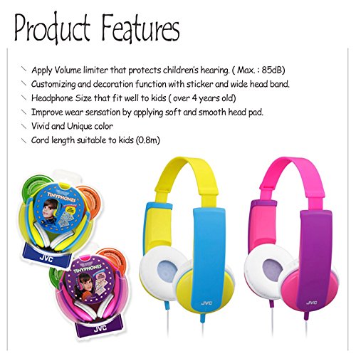 JVC HA-KD5-P-E Kinder Stereo Kopfhörer pink - 4