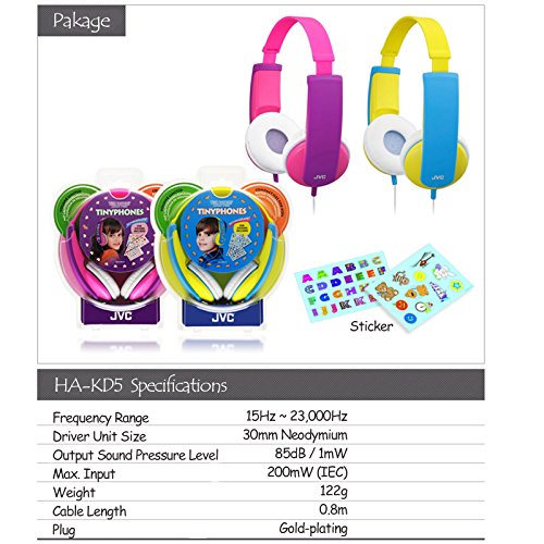 JVC HA-KD5-P-E Kinder Stereo Kopfhörer pink - 6