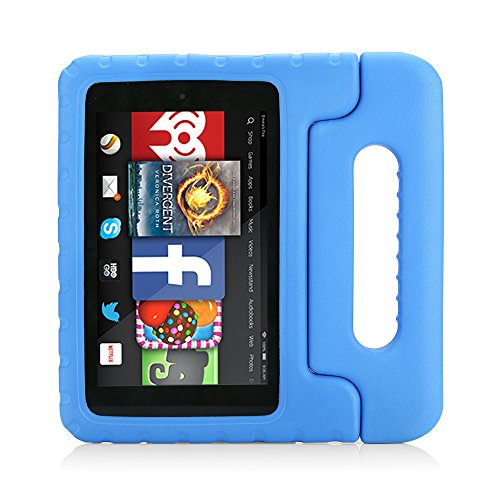 MoKo Fire HD 6 Hülle – Superleicht EVA Stoßfest Kinderfreundlich Kinder Schutzhülle mit umwandelbarer Handgriff und Standfunktion für Kindle Fire HD 6 Zoll (4. Generation – 2014 Modell), Blau - 2