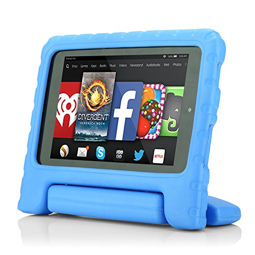 MoKo Fire HD 6 Hülle – Superleicht EVA Stoßfest Kinderfreundlich Kinder Schutzhülle mit umwandelbarer Handgriff und Standfunktion für Kindle Fire HD 6 Zoll (4. Generation – 2014 Modell), Blau - 8