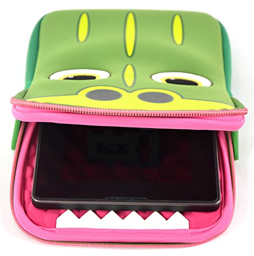 Tab Zoo Universal Pouch Case Schutzhülle mit integriertem Stand für 8 Zoll (20,3 cm) Tablets im niedlichen Design – Krokodil - 3