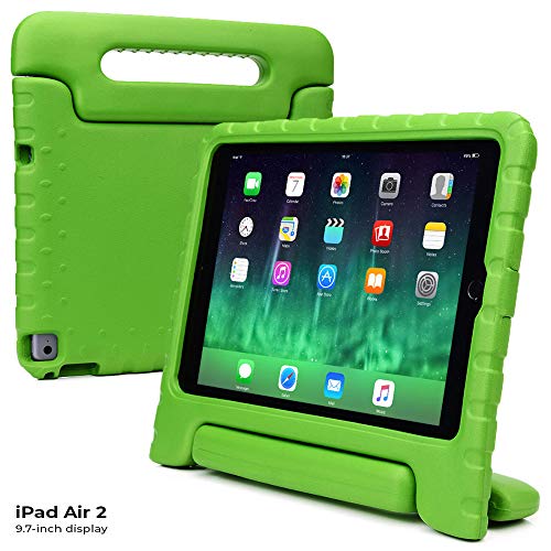 Cooper Cases(TM) Dynamo iPad Air 2 Hülle für Kinder in Grün + Frei Displayschutzfolie (Leicht, ungiftiger EVA-Schaum, haltbares Design, Extraschutz, Freier Stand)