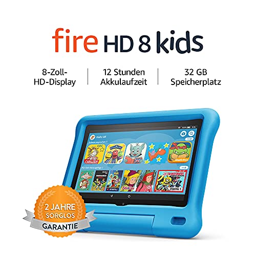 Das neue Fire HD 8 Kids Edition-Tablet, 20,3 cm (8 Zoll) HD Display, 32 GB, blaue kindgerechte Hülle - 8