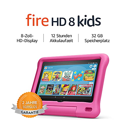 Das neue Fire HD 8 Kids Edition-Tablet, 8-Zoll-HD-Display, 32 GB, pinke kindgerechte Hülle - 8